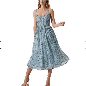 ✨HP✨ Astr the Label Floral Pleated MIDI Dress Size XL